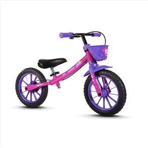 Bicicleta Infantil Feminina Balance Bike Rosa - Nathor - Rosa