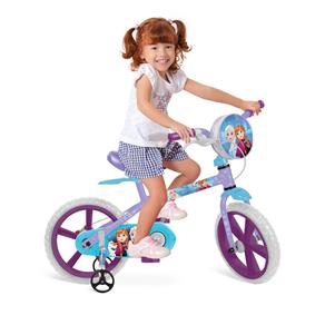 Bicicleta Infantil Frozen Bandeirante - Aro 14 - Roxa