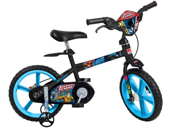 Bicicleta Infantil Liga da Justiça Aro 14 - Bandeirante Preto com Rodinhas