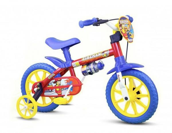 Bicicleta Infantil Masculino Aro12 Nathor Fireman Vermelha