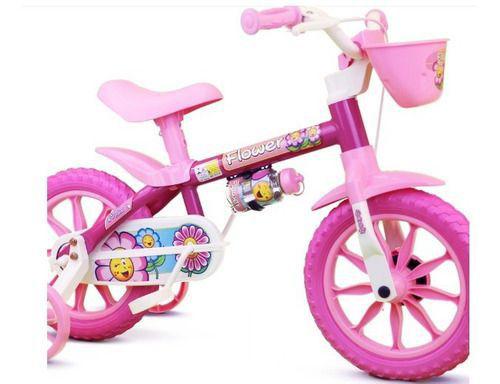 Bicicleta Infantil Menina Aro 12 Flower Nathor