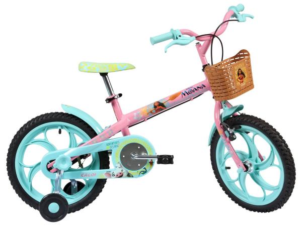 Tudo sobre 'Bicicleta Infantil Moana Aro 16 Caloi Rosa - com Rodinhas com Cesta'