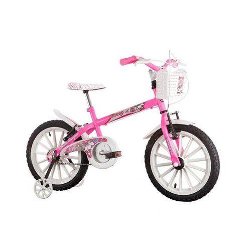 Bicicleta Infantil Monny Aro 16 com Cestinha Track Bikes - Rosa Flúor