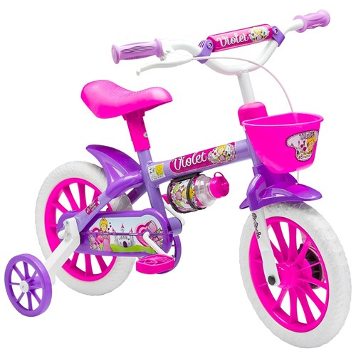 Bicicleta Infantil Mtb Aro 12 Feminina Violet Nathor