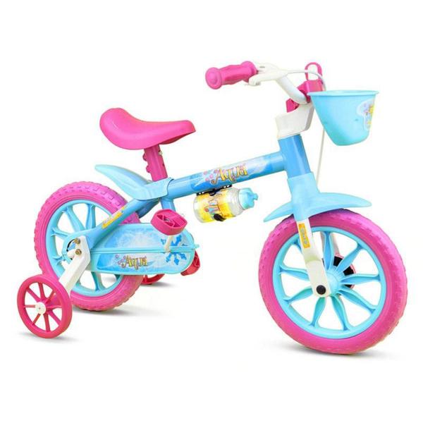 Bicicleta Infantil Nathor Aqua Aro 12 Feminina Azul Rosa