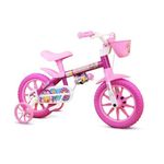 Bicicleta Infantil Nathor Aro 12 Flower Rosa Menina