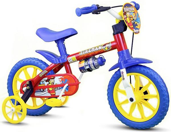 Bicicleta Infantil Nathor Aro 12 Menino de 3 a 5 Anos - Fireman