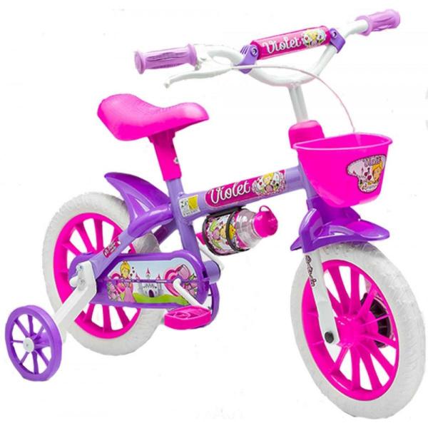 Tudo sobre 'Bicicleta Infantil Nathor Violet Aro 12 Menina Rosa Lilás'