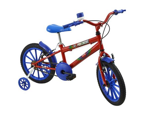 Bicicleta Infantil Polimet Masculina Aro 16 Polikids Vermelha