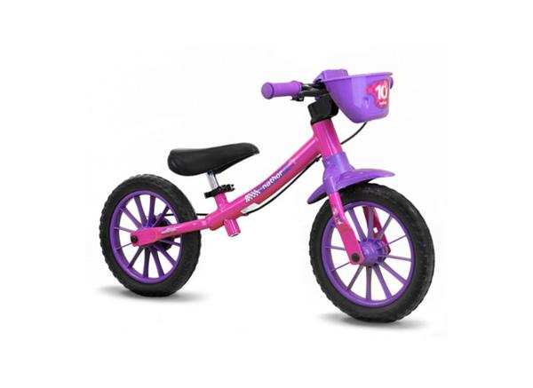 Bicicleta Infantil Sem Pedal Balance Bike Rosa Feminina Nathor