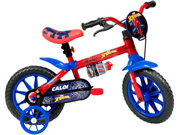 Bicicleta Infantil Spider Man Aro 12 Caloi - 000962.29002 Vermelha com Rodinhas