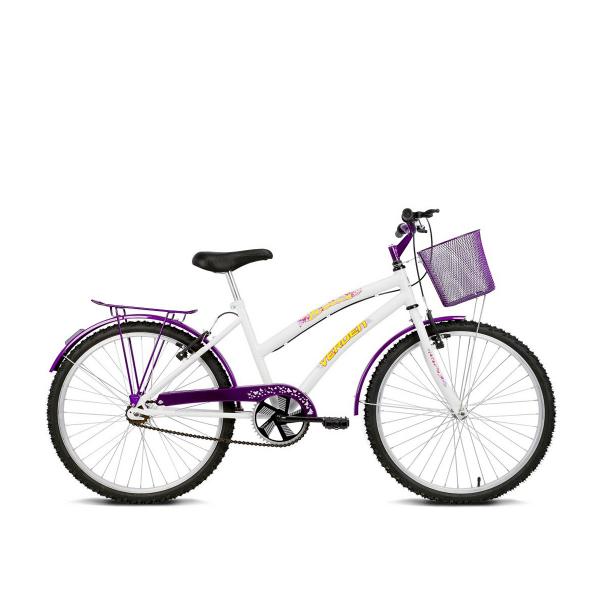 Bicicleta Juvenil Aro 24 Verden Bikes Breeze - Branca e Violeta