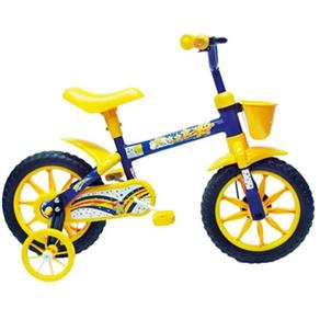 Bicicleta Masculina Track & Bikes Arco-Íris Aro 12" Cor Amarela e Azul