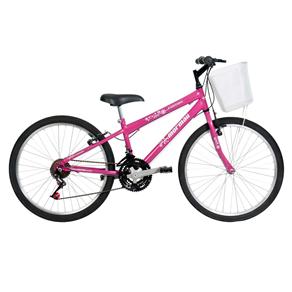 Bicicleta Mormaii Aro 24 Fantasy com Cesta e 21 Marchas - Rosa