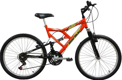 Bicicleta Mormaii Aro 24 Fullsion 18V Laranja Neon - 2011871