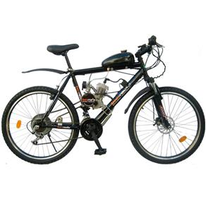 Bicicleta Motorizada 48cc 2 Tempos - Bicimoto - Quadro de Aço Hi-Ten - Preta