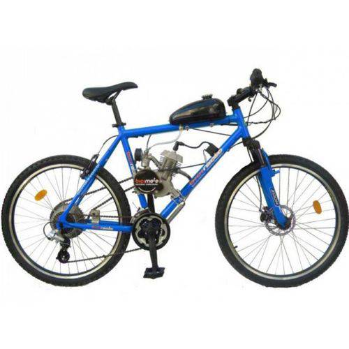 Bicicleta Motorizada 48cc 2 Tempos - Quadro de Aço Hi-Ten - Azul