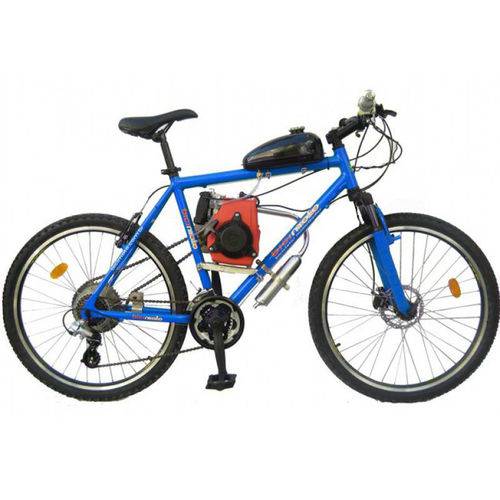 Bicicleta Motorizada 49cc 4 Tempos - Quadro de Alumínio - Azul