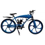 Bicicleta Motorizada Motor 48cc 2 Tempos - com Tanque Embutido Azul