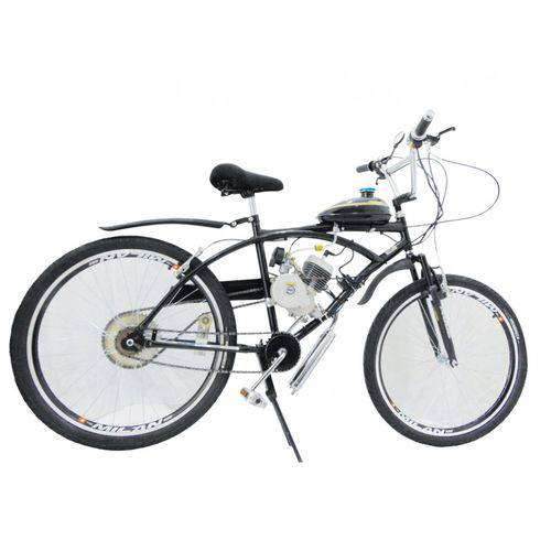 Bicicleta Motorizada Motor 2 Tempos 80cc S/ Marcha - Preta