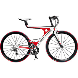 Bicicleta Mountain Bike Ferarri MTB Touring Carbono Aro 26 18 Marchas - Branca/Vermelha