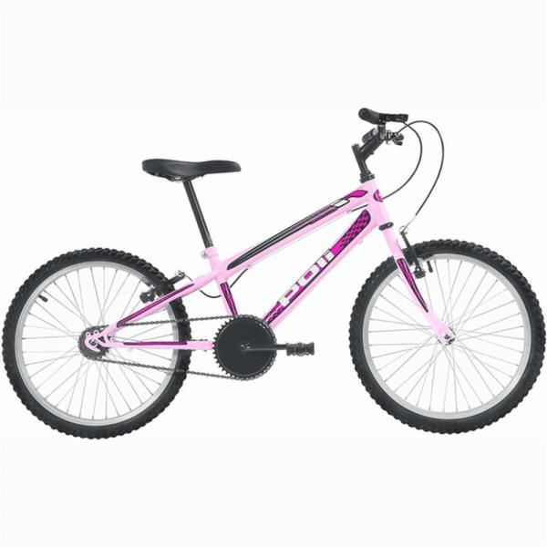 Bicicleta MTB Aro 20 Feminina VBrake Rosa 1v - Polimet
