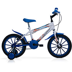 Bicicleta Oceano Noby Masculino Aro 16 Branco e Azul