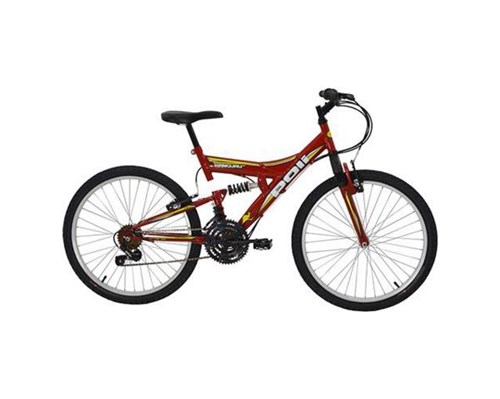 Bicicleta Polimet Full Suspension Kanguru Aro 24 Vermelha