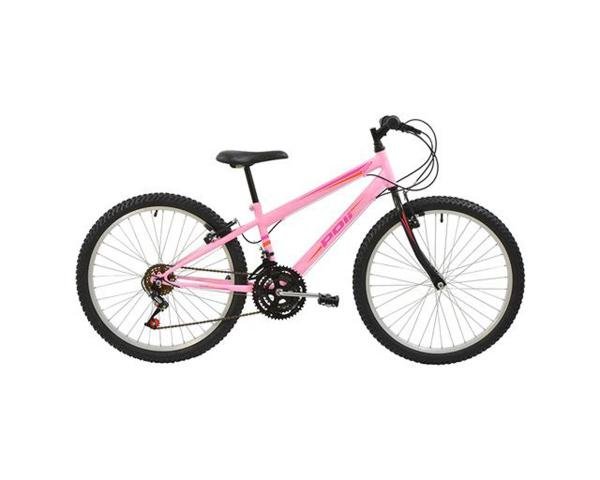 Bicicleta Polimet MTB Aro 24 Feminina Rosa