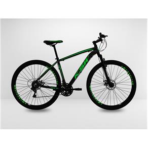 Bicicleta Preta com Verde KSW 27v Disco Shimano Acera Quadro 17 - Aro 29