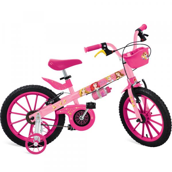 Bicicleta Princesas Disney Aro 16 Rosa Bandeirante