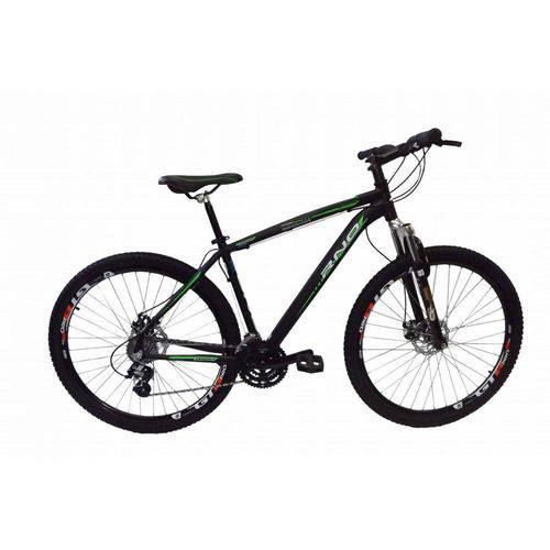 Bicicleta Rino Câmbios Shimano Aro 29 Freio a Disco 24v - Quadro 17 - Preta/Verde Fosco
