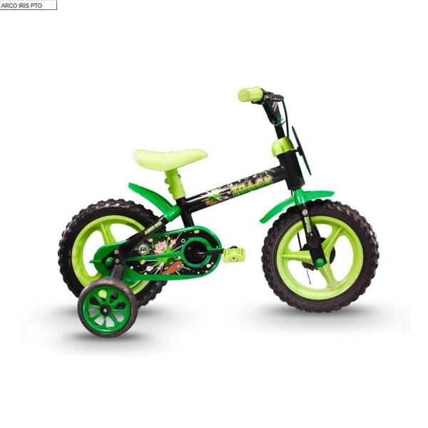 Bicicleta Track Bikes Arco Iris Infantil Preto/Verde Aro 12