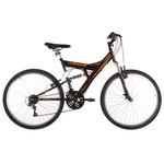 Bicicleta Track & Bikes TB-100 XS Aro 26 Dupla Suspensao 18V Preto/Laranja