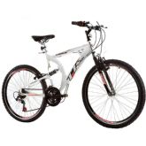 Bicicleta Track Bikes XK-400, Branca, Aro 26, 21 Marchas, Dupla Suspensão - Track Bikes