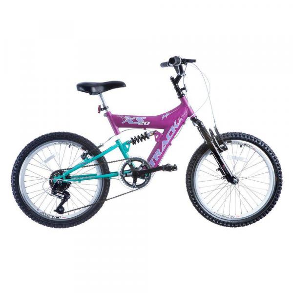 Bicicleta Track Bikes XR 20 Full Infantil - Aro 20 Azul/Rosa - Track Bikes