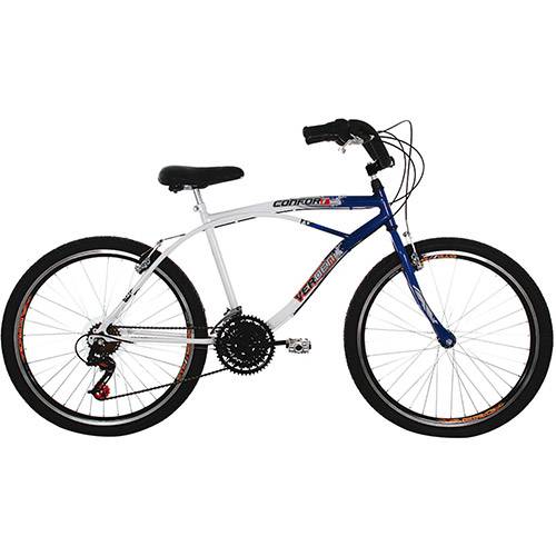 Bicicleta Verden Confort Aro 26 21 Marchas - Azul e Branco