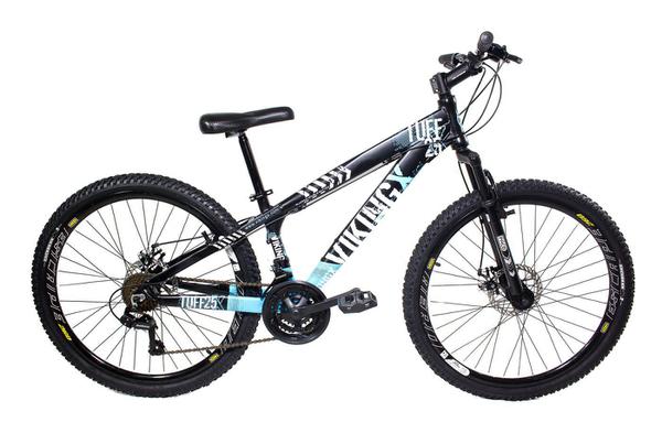 Bicicleta Vikingx Tuff X25 Shimano Freio a Disco Preto/Azul