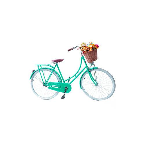 Tudo sobre 'Bicicleta Vintage Retro Feminina Vênus Verde com Cesta de Palha - Echo Vintage'