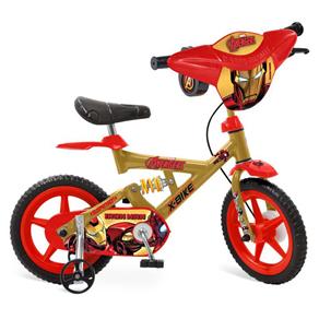 Bicicleta X-Bike Avengers Bandeirante Iron Man - Aro 12 - Dourada / Vermelha