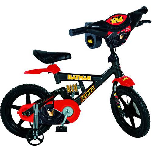 Bicicleta X-Bike Brinquedos Bandeirante Batman Aro 12" Preto/Vermelho