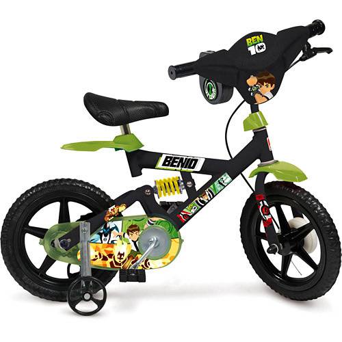 Tudo sobre 'Bicicleta X-Bike Brinquedos Bandeirante Ben 10 Aro 12" Preta e Verde'