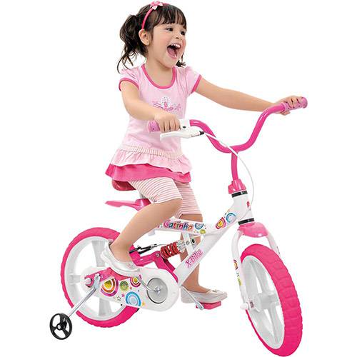Bicicleta X-Bike Brinquedos Bandeirante Gatinha Aro 14" Rosa