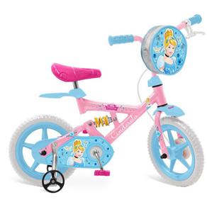 Bicicleta X-Bike Disney Bandeirante Cinderela - Aro 12 - Rosa / Azul