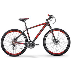 Bicicleta Xks Aro 29 Alumínio Freio a Disco 21v Kit Shimano - Preta com Vermelho - Quadro 17 - Vermelho