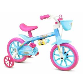 Bicicletinha Bicicleta Infantil Menina Aro 12 Aqua Nathor