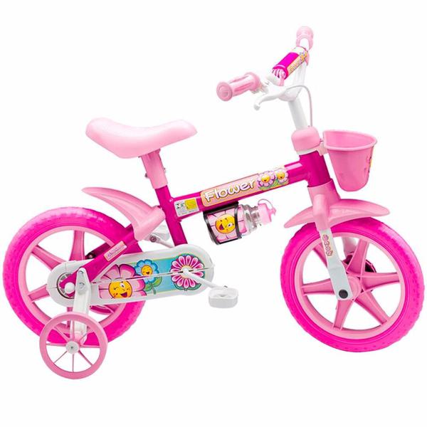 Bicicletinha Bicicleta Infantil Menina Aro 12 Flower Nathor