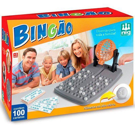 Bingo Bingão Jogo C/ 100 Cartelas e Globo Giratório Nig