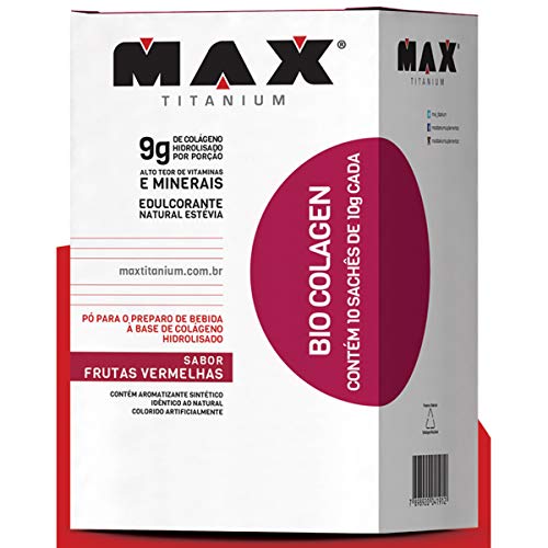 Bio Colagen - Max Titanium - Frutas Vermelhas - 10 Sachês e 10g