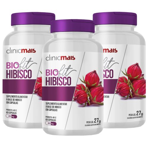 Biofit Hibisco 60 Cápsulas de 500mg Kit com 3